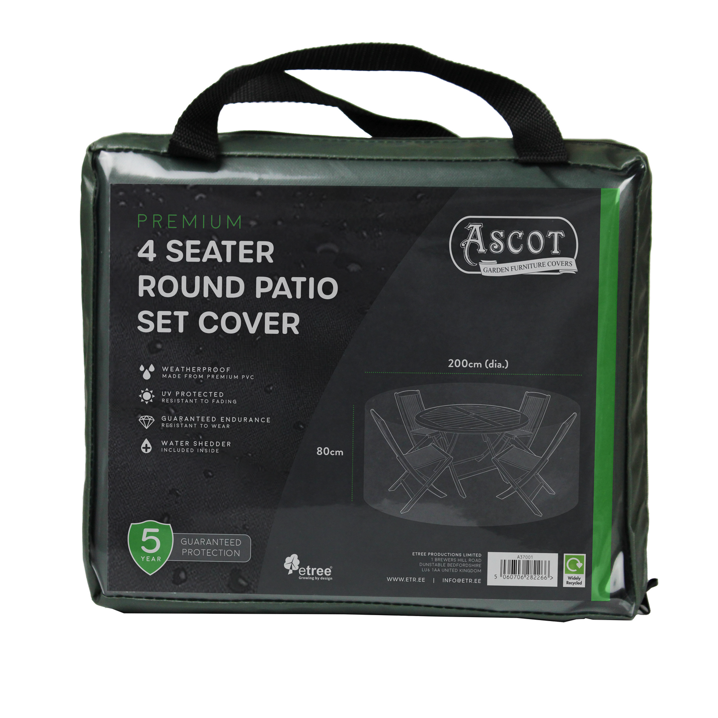 Premium 4 seater Round Patio Set Cover - 200 (Dia.)X 80(H) cm