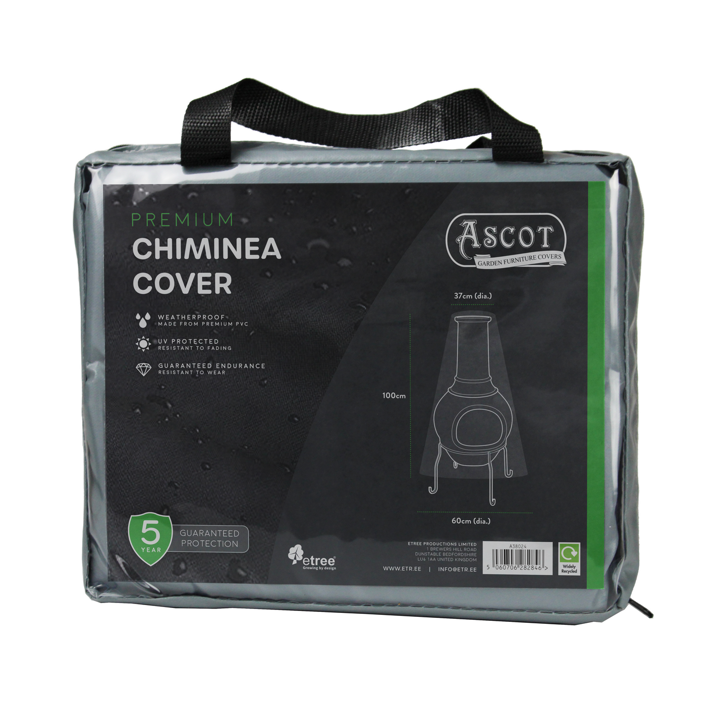 Premium Chiminea Cover - 37/60 (Dia.) X 100 (H) cm
