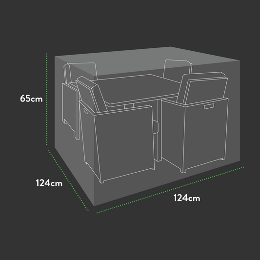 Premium Modular 4 Seater Cube Set Cover Large - 124 X 124 X 65 H