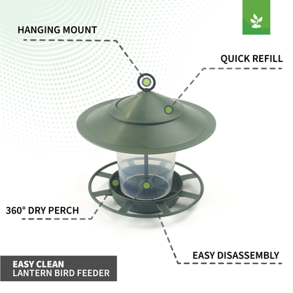 Easy Clean Lantern Bird Feeder - Prevent Disease & Protect Wildlife