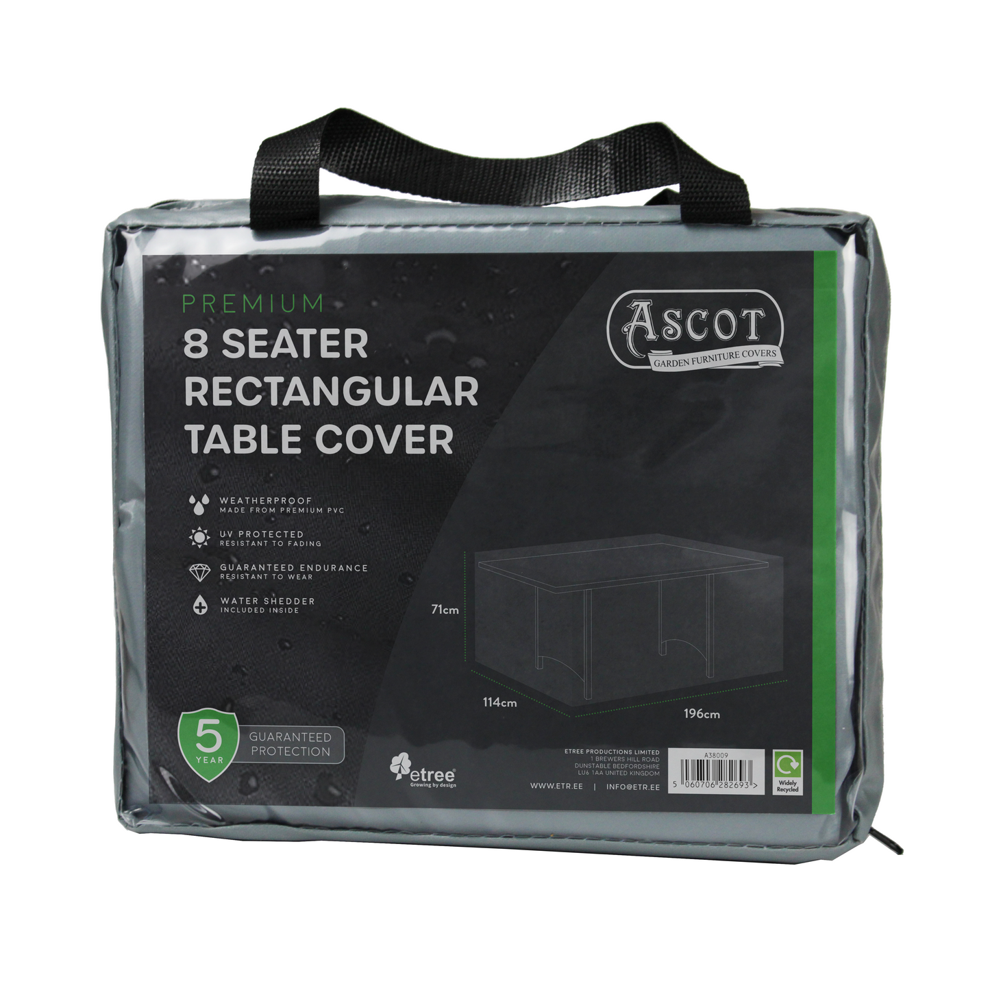 Premium Rectangular 8 seater table cover - 196 X 114 X 71 (H) cm