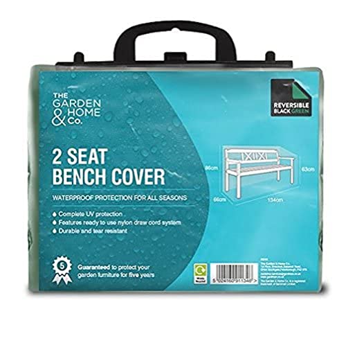 The Garden & Home Co Standard 2 Seat Bench Cover, Reversible Green & Black, [36046] Bench Cover