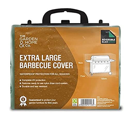 The Garden & Home Co Standard Extra Large Barbecue Cover, Reversible Green & Black, [36043] Barbecue Cover