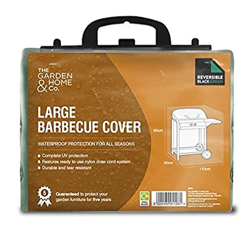 The Garden & Home Co Standard Large Barbecue Cover, Reversible Green & Black, [36042] Barbecue Cover