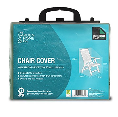 The Garden & Home Co Standard Chair Cover, Reversible Green & Black, [36045] Chair Cover