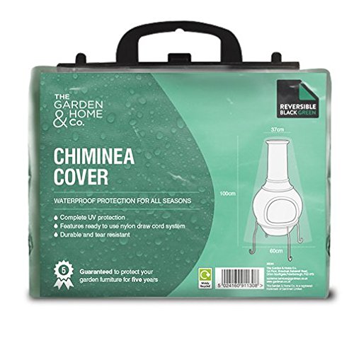 The Garden & Home Co Standard Chiminea Cover, Reversible Green & Black, [36044] Chiminea Cover