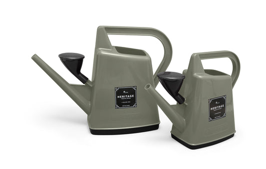 etree Heritage Watering Can with Attachment on Mount 5 litre and 10 litre in slate green