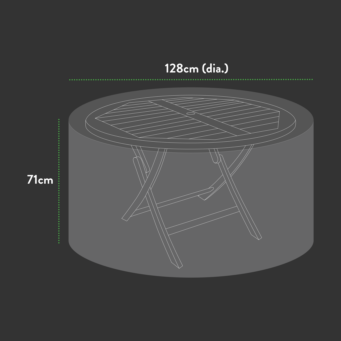 Premium 4-6 Seater Round table cover - 128 (Dia.)X 71(H) cm