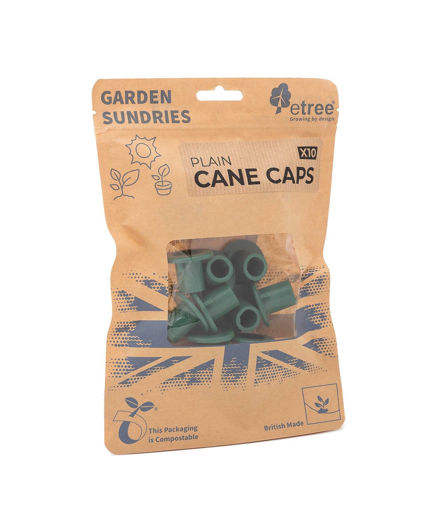 Etree Plain Cane Caps (10pcs) Gardening Accessories