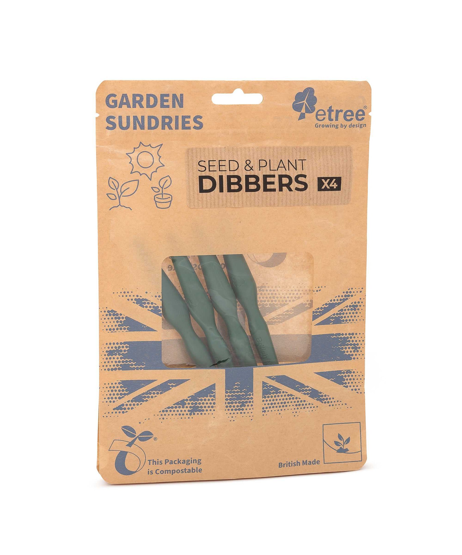 Etree Dibbers (3pcs) Mixed Colours Gardening Accessories