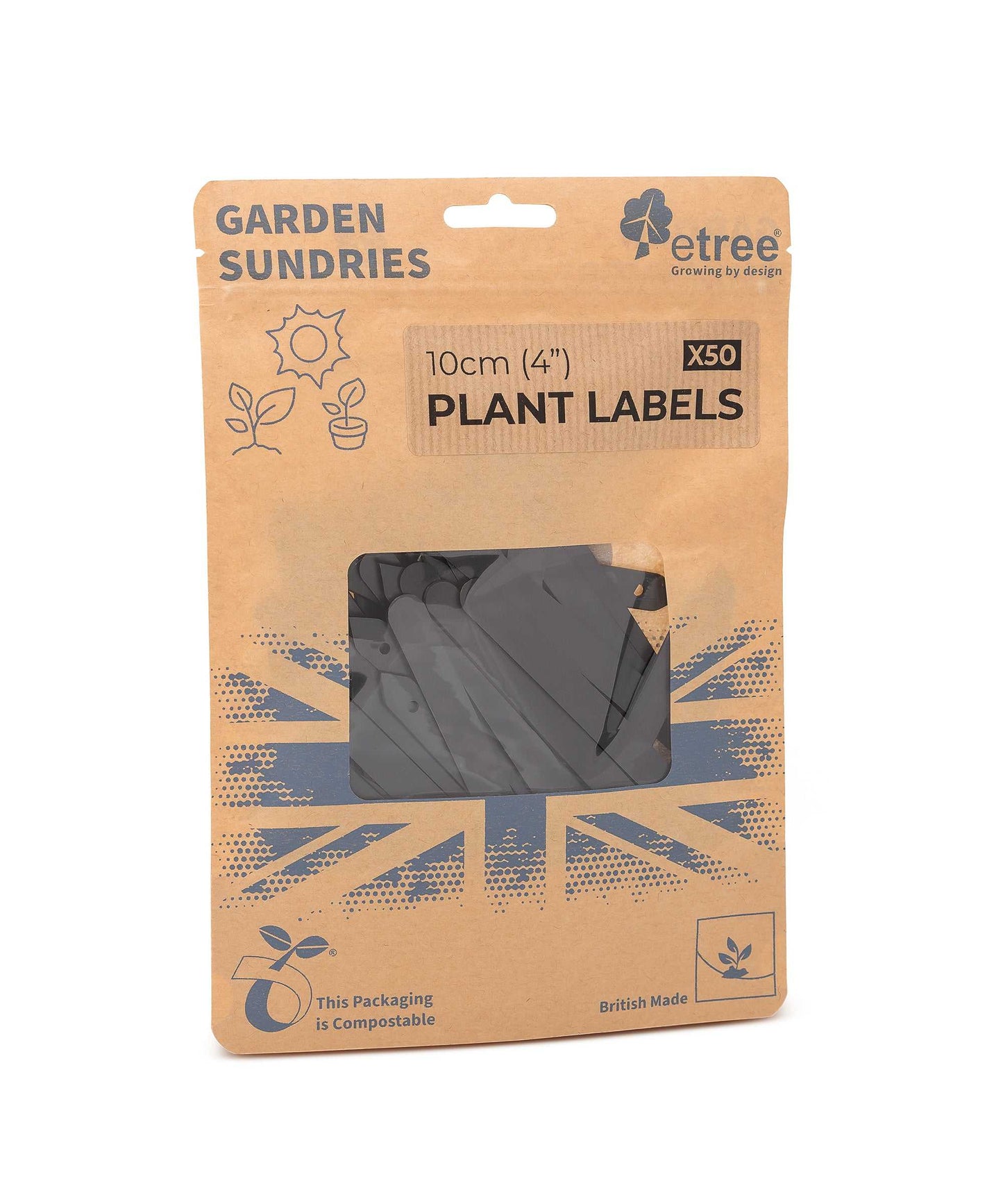 Etree Plant Labels (4" or 5") 2 Colours (50/100/500/1000 pcs) - Single/Bulk/Wholesale Gardening Accessories