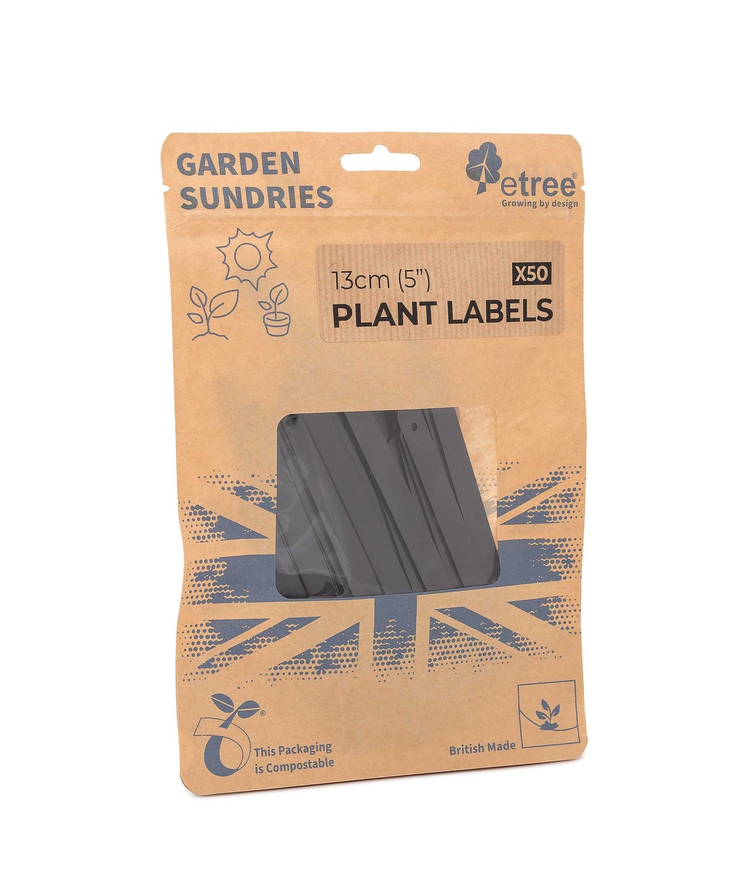 Etree Plant Labels (4" or 5") 2 Colours (50/100/500/1000 pcs) - Single/Bulk/Wholesale Gardening Accessories