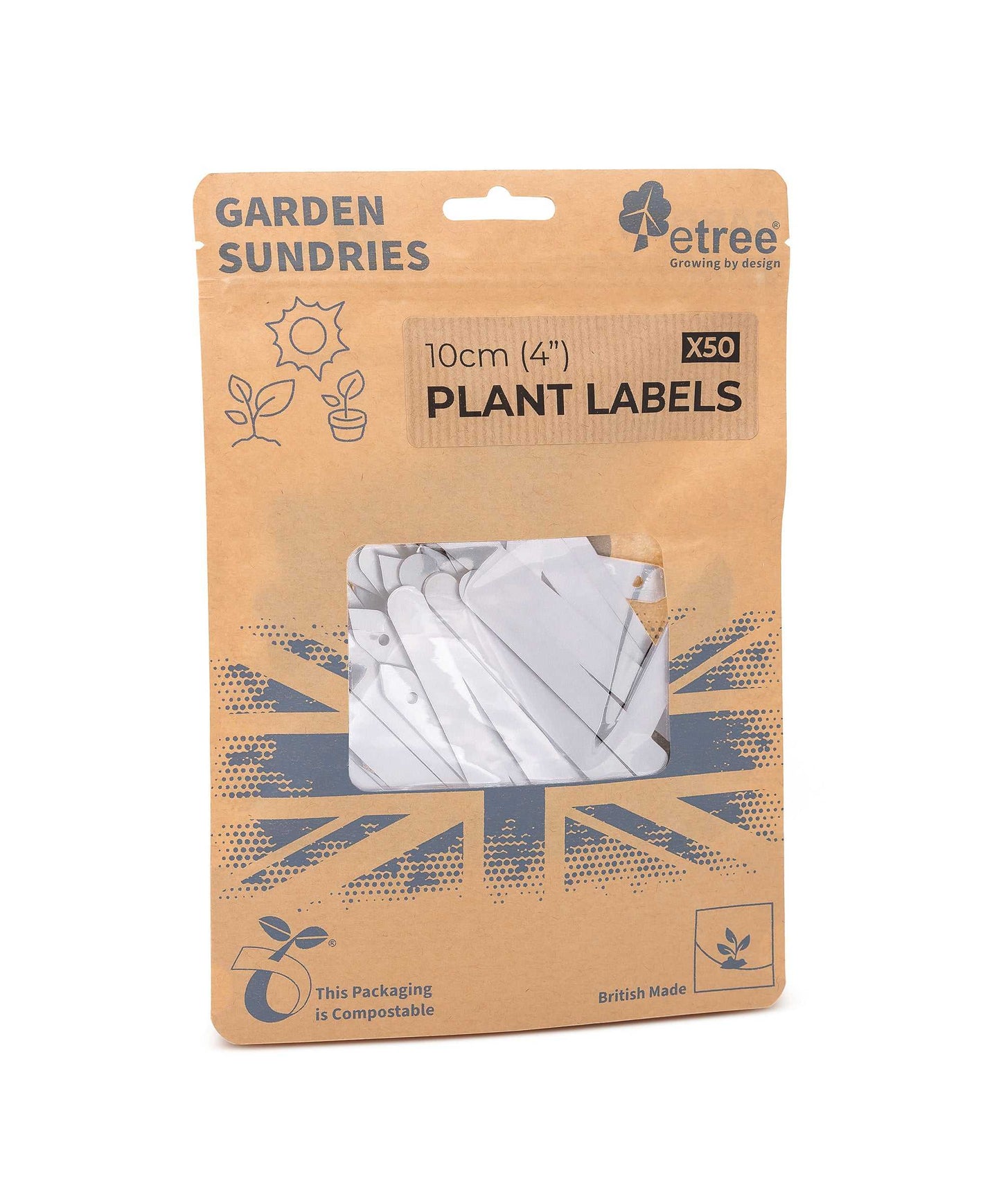 Etree Plant Labels (4" or 5") 2 Colours (50/100/500/1000 pcs) - Single/Bulk/Wholesale Gardening Accessories